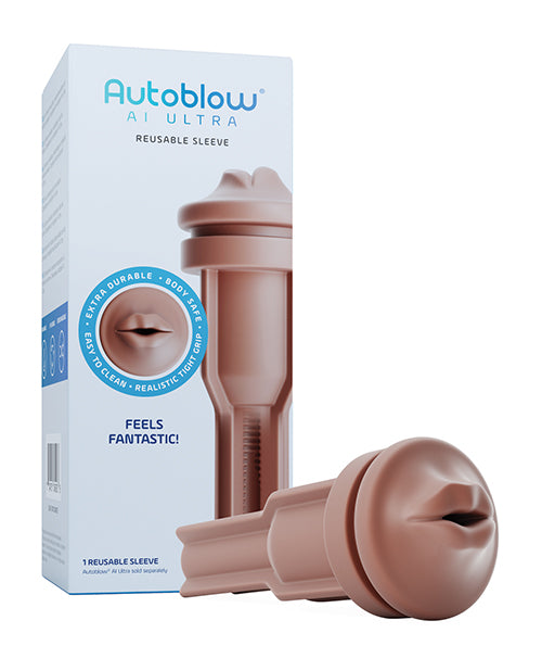 Autoblow Mouth Sleeve Brown Realistic Texture Interchangeable Design for Lifelike Masturbation Experience