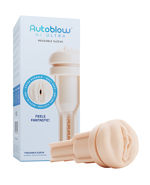 Autoblow Masturbator Sleeve Beige Realistic Texture Interchangeable Design for Solo Intimate Pleasure