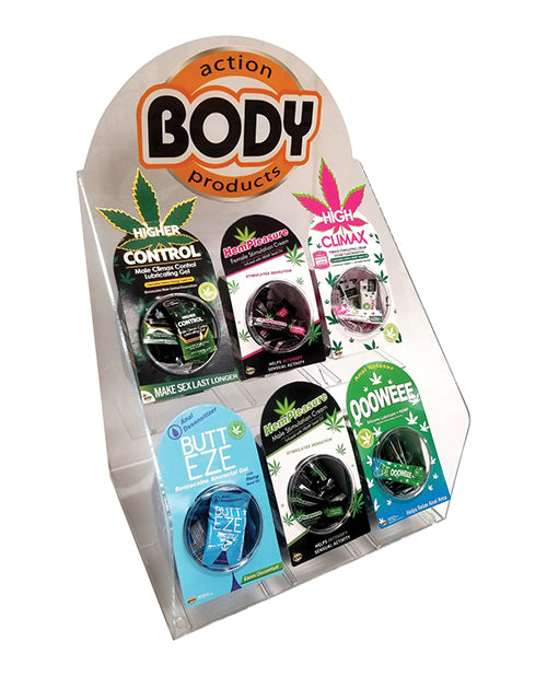Body Action Acrylic Display Hemp Oil Sample Bowls Assorted Varieties for Retail Counter Organization