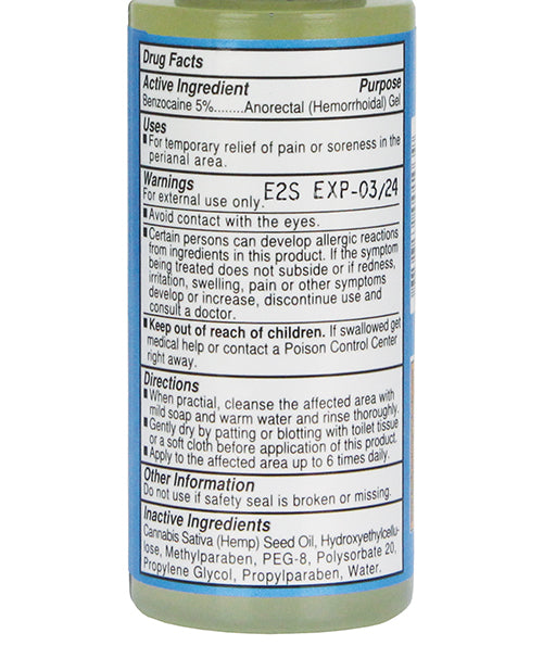 Desensitizing Anal Lubricant with Hemp Seed Oil – 2 oz Water-Based Formula