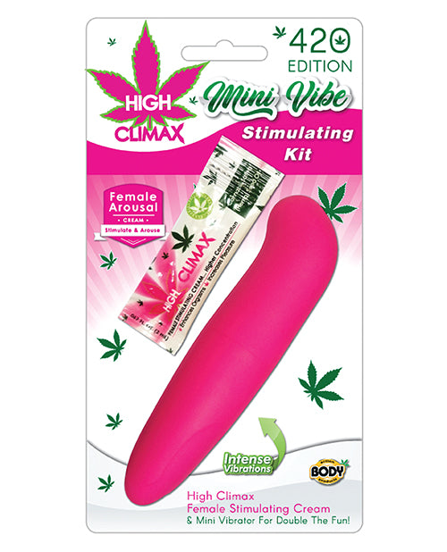 High Climax Stimulators Mini Vibe Kit with Hemp Seed Oil and Female Stimulating Cream for Enhanced Sensation
