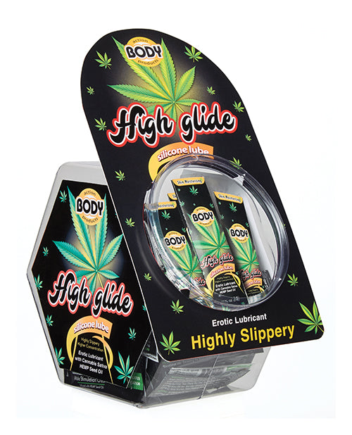 Body Action Lubricant Sample Packets with Cannabis Sativa Hemp Seed Oil and Silicone Formula for Smooth Intimate Massage