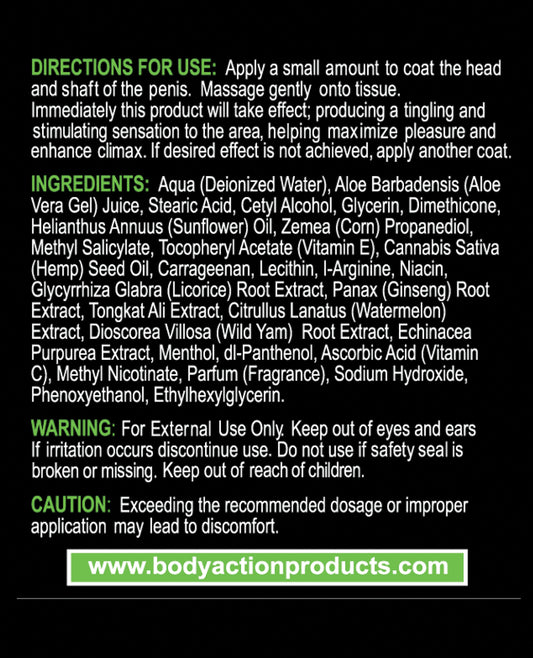 HemPleasure Maximum Strength Arousal Cream with Hemp Seed Oil for Men