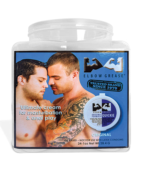 Elbow Grease Lubricant Cream Mineral Oil-Based 1 oz Tubes Display for Smooth Intimate Play