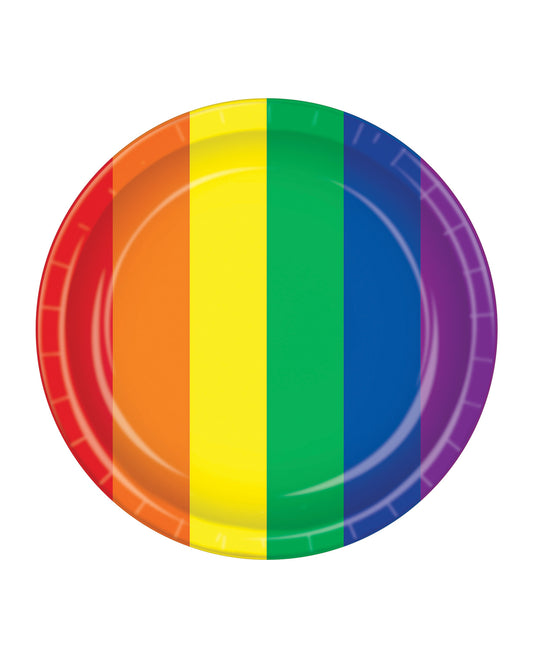 Beistle Bachelorette & Party Supplies Rainbow Pride Plates Pack of 8 with Vibrant Design for Colorful Celebrations