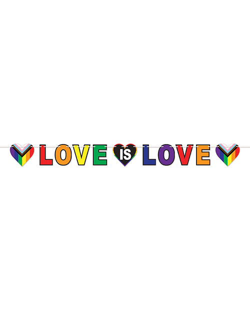 Beistle Love is Love Streamer Rainbow Pride Party Banner with Bold Lettering for Inclusive Celebrations