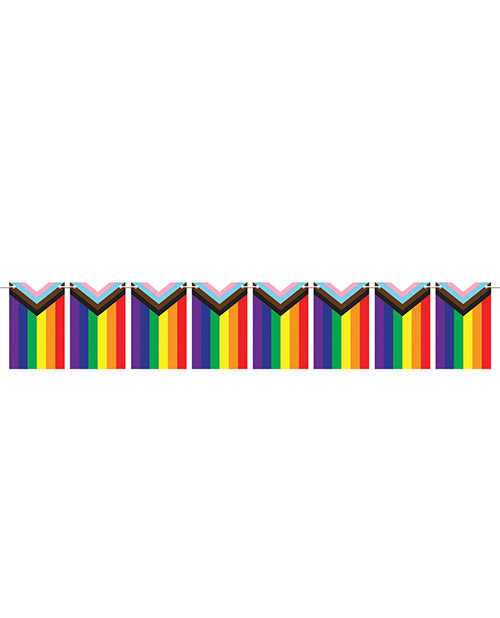 Beistle Pride Flag Pennant Streamer with Rainbow Design and Durable Cord for LGBTQ+ Events and Party Decorations