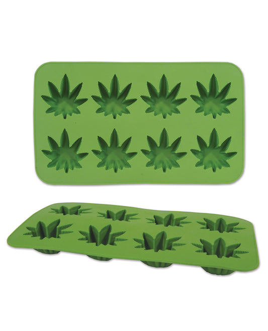 Beistle Weed Ice Mold Silicone Tray with Marijuana Leaf Design for Fun Party Drinks