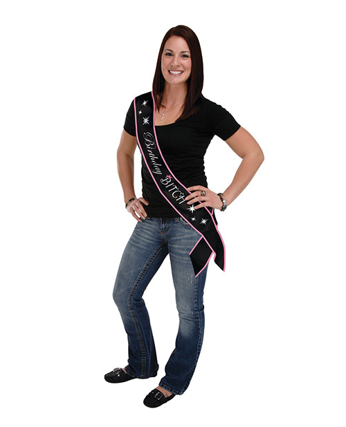 Beistle Bachelorette Sash Birthday Bitch Satin with Vibrant Lettering for Party Celebrations
