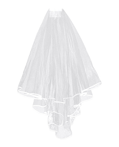 Beistle Bachelorette Veil with Attached Comb Classic White Design for Bridal Party Accessory