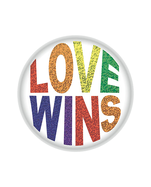 Beistle Gay & Lesbian Products Love Wins Button Colorful Design Pin Badge for LGBTQ+ Pride and Support