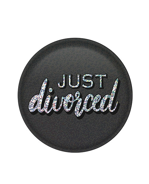 Beistle Just Divorced Button with Bold Text and Durable Pin for Bachelorette Celebration