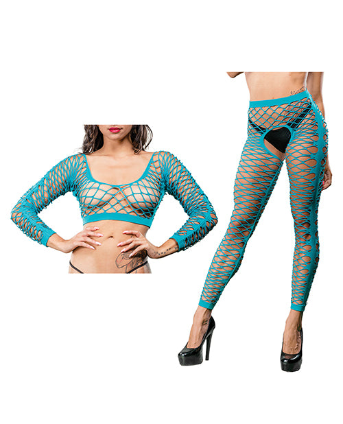 Beverly Hills Naughty Girl Lingerie Crotchless Mesh Leggings with Side Design for Versatile Seductive Wear