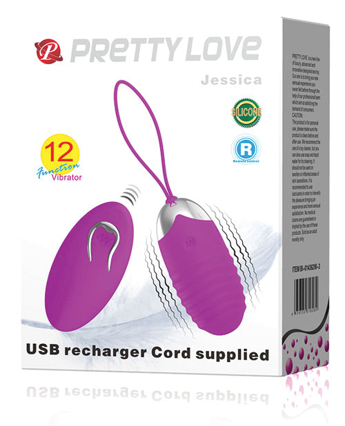 Pretty Love Egg Vibrator with 12 Vibration Functions and Wireless Remote for Discreet Couple Stimulation