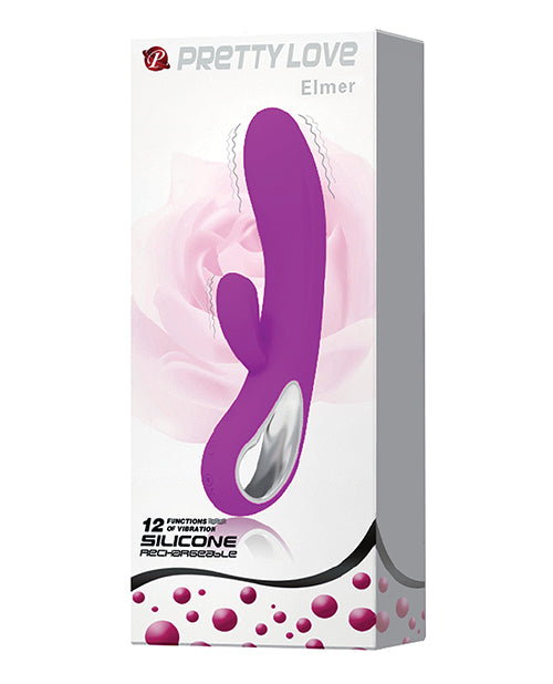 Pretty Love Rabbit Vibrator Silicone Dual Motors Metallic Handle for Stimulating Internal and Clitoral Pleasure