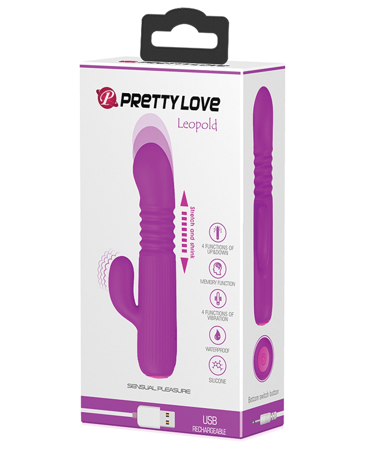 Pretty Love Vibrator Mini Thruster USB Rechargeable Waterproof with Thrusting Modes for Intense Pleasure
