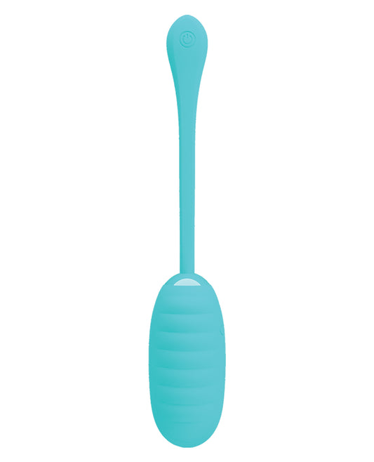 Pretty Love Kirk Remote Control Silicone Vibrating Egg Stimulator - Turquoise