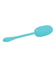 Pretty Love Kirk Remote Control Silicone Vibrating Egg Stimulator - Turquoise