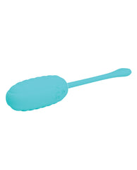 Pretty Love Kirk Remote Control Silicone Vibrating Egg Stimulator - Turquoise
