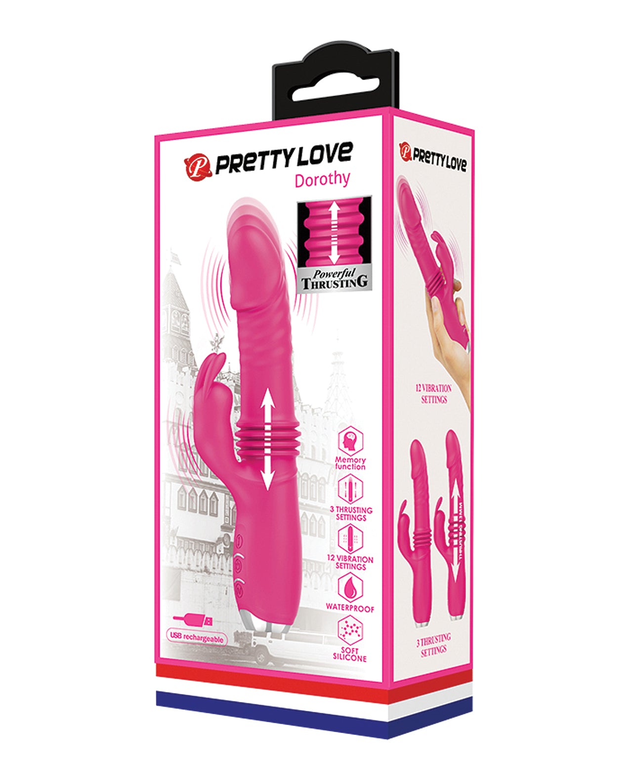 Pretty Love Rabbit Vibrator Slim Silicone USB Rechargeable Thrusting Design for Beginner Pleasure