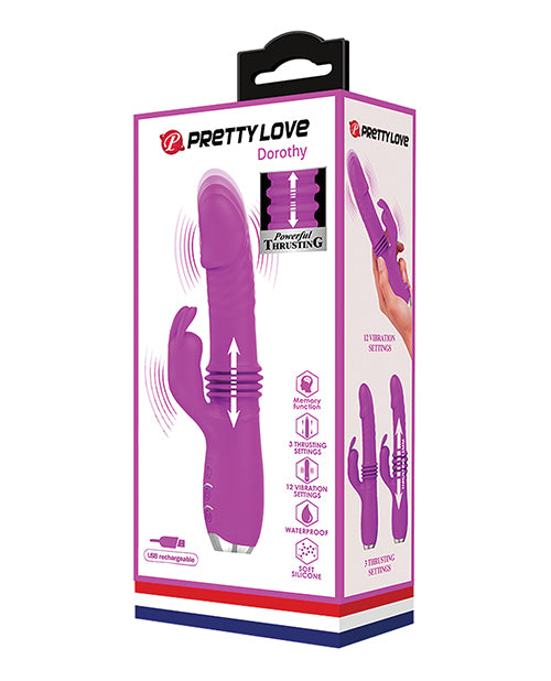 Pretty Love Vibrator Silicone Thrusting Rabbit with 12 Vibration Functions for Pleasurable Stimulation and Beginner Use