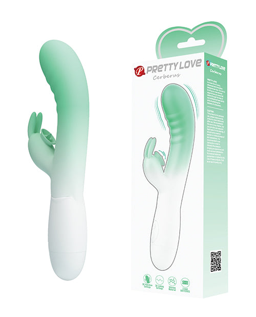 Pretty Love Vibrator Aqua Ombre 30 Vibration Modes Slim Silicone Rabbit for Dual Stimulation