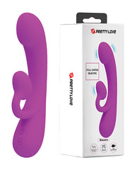 Pretty Love Vibrator Textured Silicone Rabbit with Clitoral Scrub Brush Teaser for Dual Stimulation