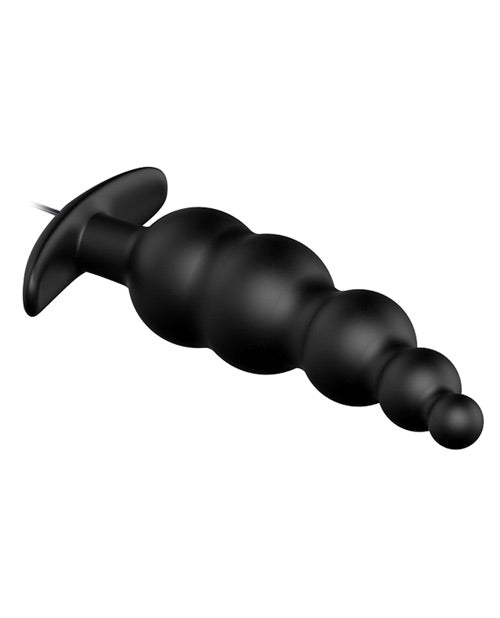 Vibrating Silicone Bead Butt Plug with 12 Vibration Settings