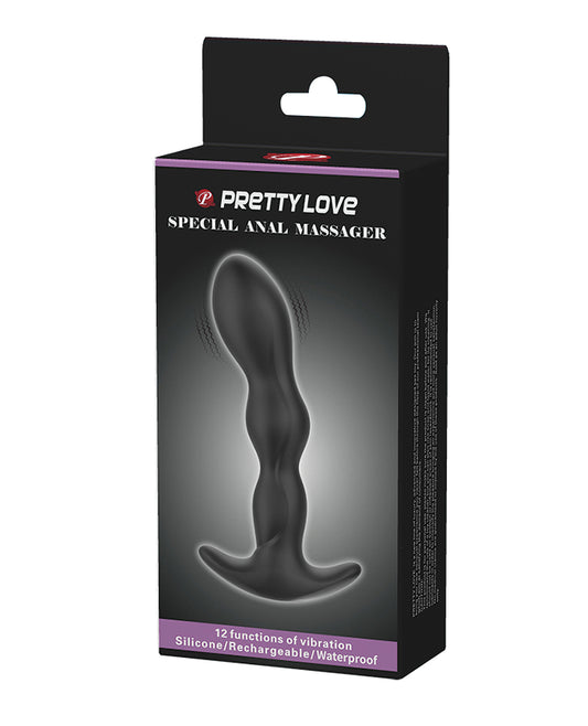 Pretty Love Anal Massager smooth silicone prostate massager with 12 vibration modes and easy-grip handle for prostate stimulation
