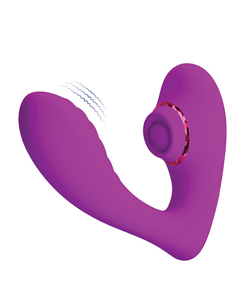 Pretty Love Nauty Thumping & Vibrating Insertable Silicone Vibrator - Fuchsia