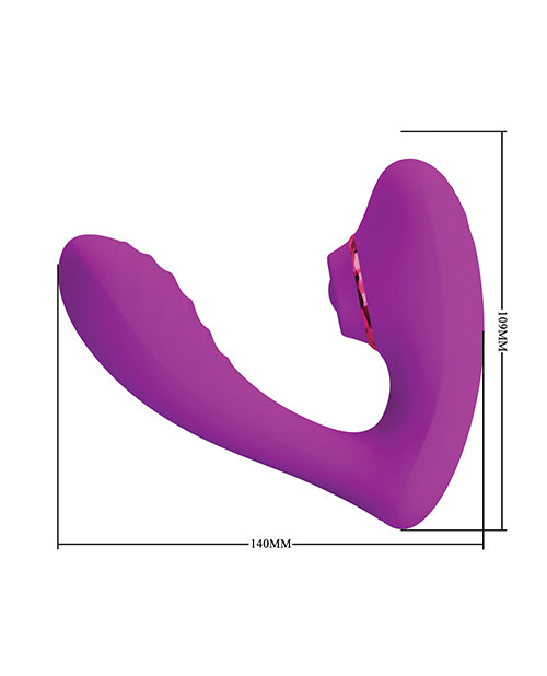 Pretty Love Nauty Thumping & Vibrating Insertable Silicone Vibrator - Fuchsia