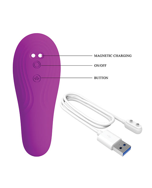 Pretty Love Nauty Thumping & Vibrating Insertable Silicone Vibrator - Fuchsia