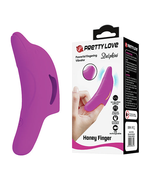 Pretty Love Finger Vibrator 10 Vibration Modes Textured Dolphin Tip for Targeted Stimulation