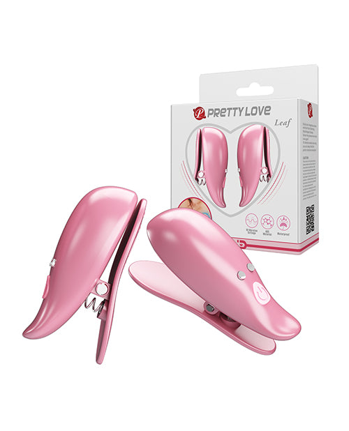 Pretty Love nipple clamps wireless vibrating pink with satin finish and 10 functions for enhanced stimulation