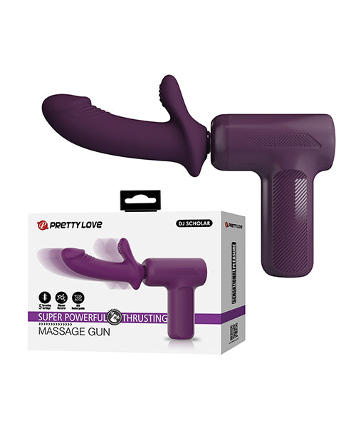 Pretty DJ Scholar Love Dual Thrusting Gun Massager - Purple