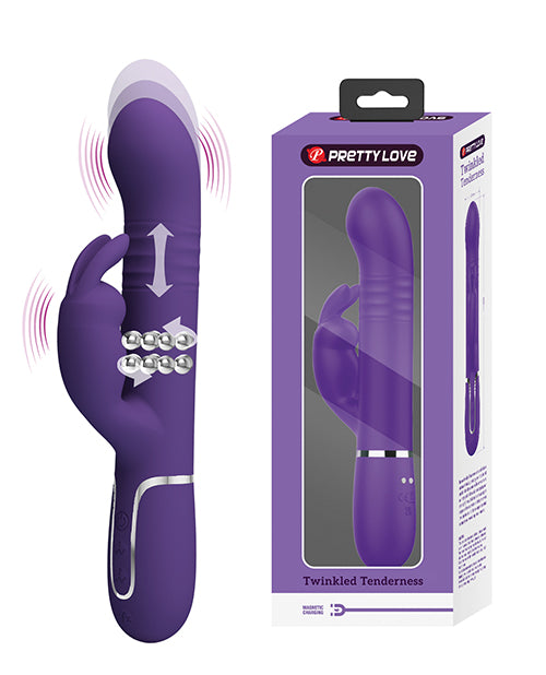 Pretty Love Vibrator Thrusting Rabbit Dual Motors and Rotating Beads for Enhanced Stimulation