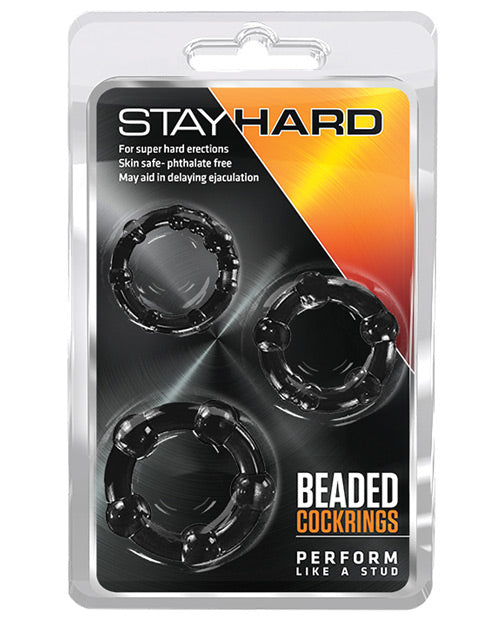 Stay Hard Penis Enhancement Beaded Cock Rings Set Flexible TPE Design for Stamina and Longer-Lasting Erections