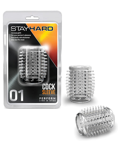 Stay Hard Penis Enhancement Sleeve Clear Soft Stretchy TPE with Ticklers for Enhanced Sensation
