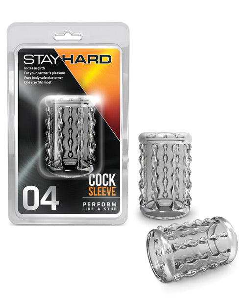 Stay Hard Penis Enhancement Sleeve Clear Ribbed Textured Soft TPE for Enhanced Pleasure