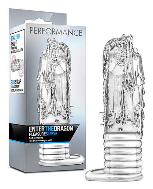 Performance Penis Enhancement Sleeve with Hand-Sculpted Dragon Design and Elastic Ball Strap for Increased Stimulation