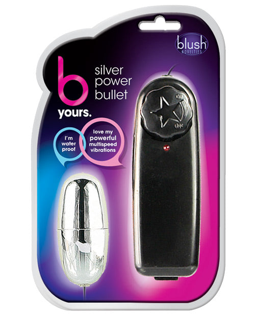 B Yours Stimulator Silver Power Bullet Quiet Multi-Speed Waterproof Design for Targeted Clitoral Pleasure