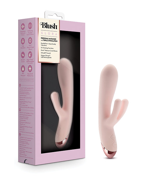 Blush Rabbit Vibrator Pink Triple Stimulation Silicone Waterproof for Enhanced Dual Pleasure