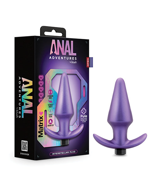 Anal Adventures Anal Plug Platinum-Cured Silicone Vibrating 10-Setting Design for Comfortable Anal Play