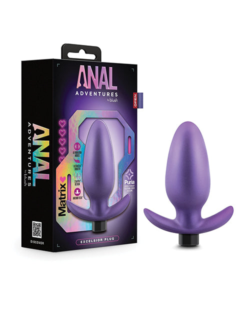 Anal Adventures Anal Plug Iridescent Vibrating Plug Satin Smooth Silicone for Enhanced Stimulation
