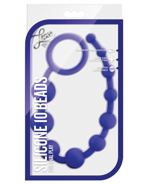 Luxe Anal Products Silicone Bead Toy Graduated Beads Looped Handle for Comfortable Anal Play