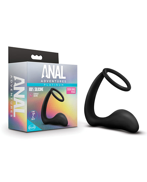 Anal Adventures Anal Products Silicone Cock Ring Plug Prostate Stimulation for Enhanced Pleasure