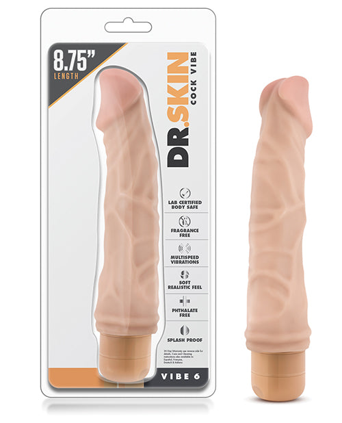 Dr. Skin Vibrator Realistic 9-Inch Multi-Speed Waterproof for Lifelike Sensation and Versatile Play