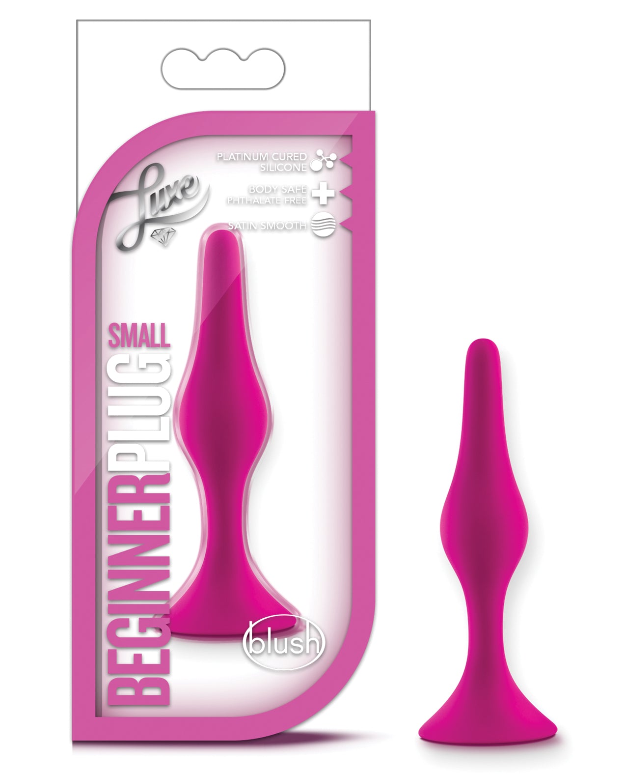 Luxe Anal Plug Pink Silicone Tapered Design Comfortable Wear for Beginner Anal Play