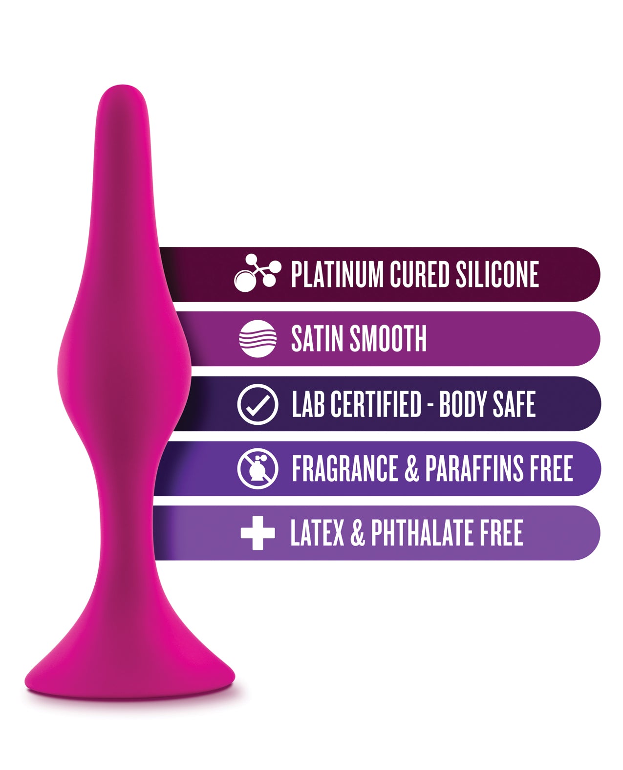 Blush Luxe Small Beginner Butt Plug – Soft Silicone, Beginner-Friendly (Pink)