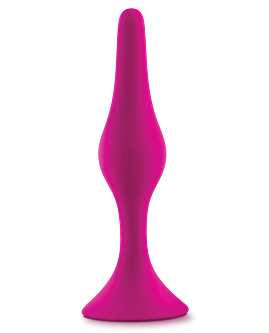 Medium Platinum Silicone Butt Plug with Tapered Tip